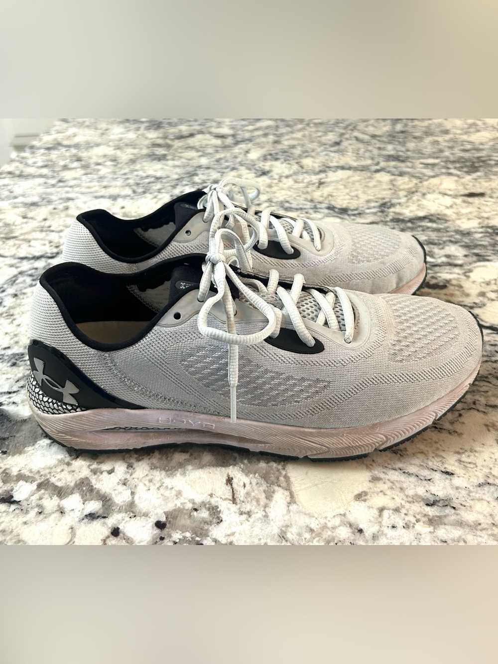 Women’s Under Armour Gray and Black Lace-Up Running Shoes Sonic 5